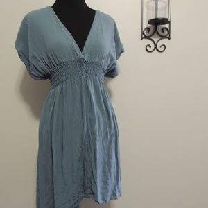 Dusty Blue V neck dress